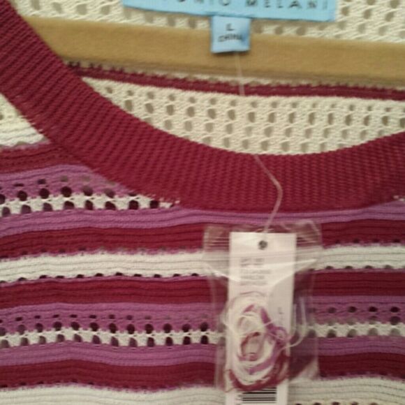 Antonio Melani Cream and Wine Sweater - Picture 2 of 3